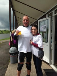 Phil Bailey, Marketing Representative with daughter Lucy who welcomed visitors on Sunday at the PTBO registration desk